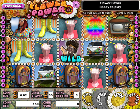 bingo cabin flower power 5 reel online slots game