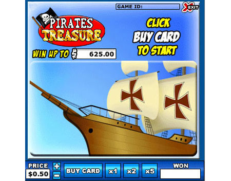 bingo cabin pirates treasure online instant win game