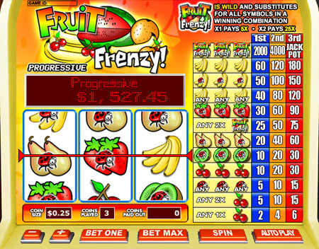 bingo cabin fruit frenzy 3 reel online slots game